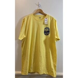 IZOD Saltwater Men's XL Short Sleeve Cotton Blend‎ Graphic T-Shirt Yellow Relax
